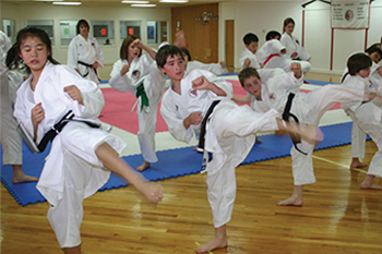 photo of kids doing karate