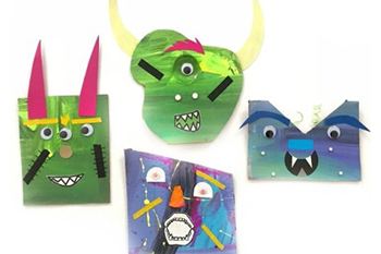 photo of crafts that look like monsters
