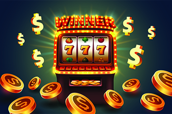 slot machine and coins 777