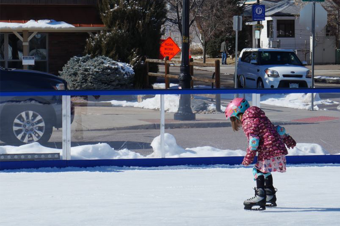 young girl ice skating