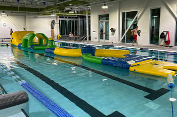 photo of inflatable obstacle course