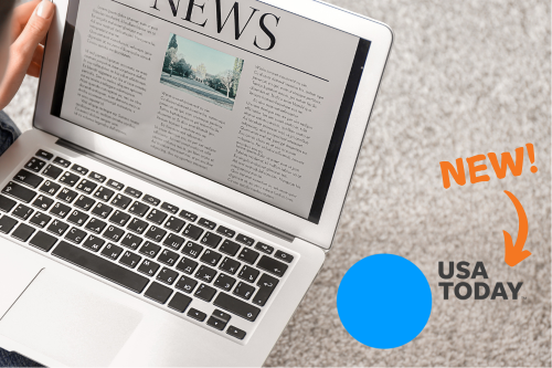 News on laptop with USA Today Logo