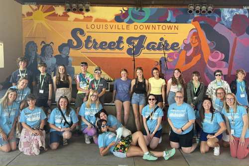 group photo of teen volunteers