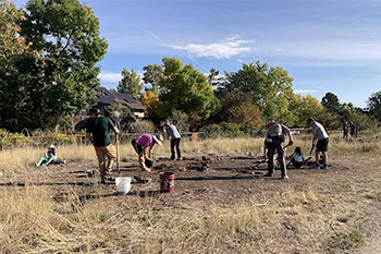 people planting native plants