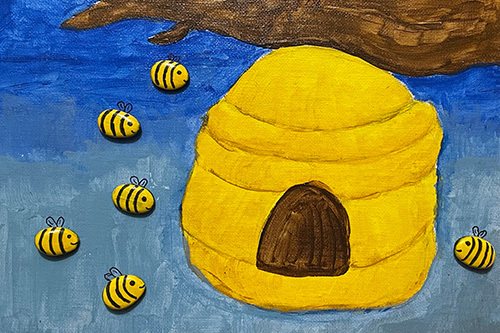 Painting of a bee hive