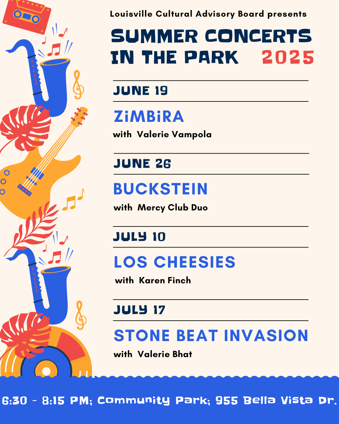 Summer Concerts in the Park Schedule 