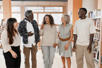 Group of adults at library