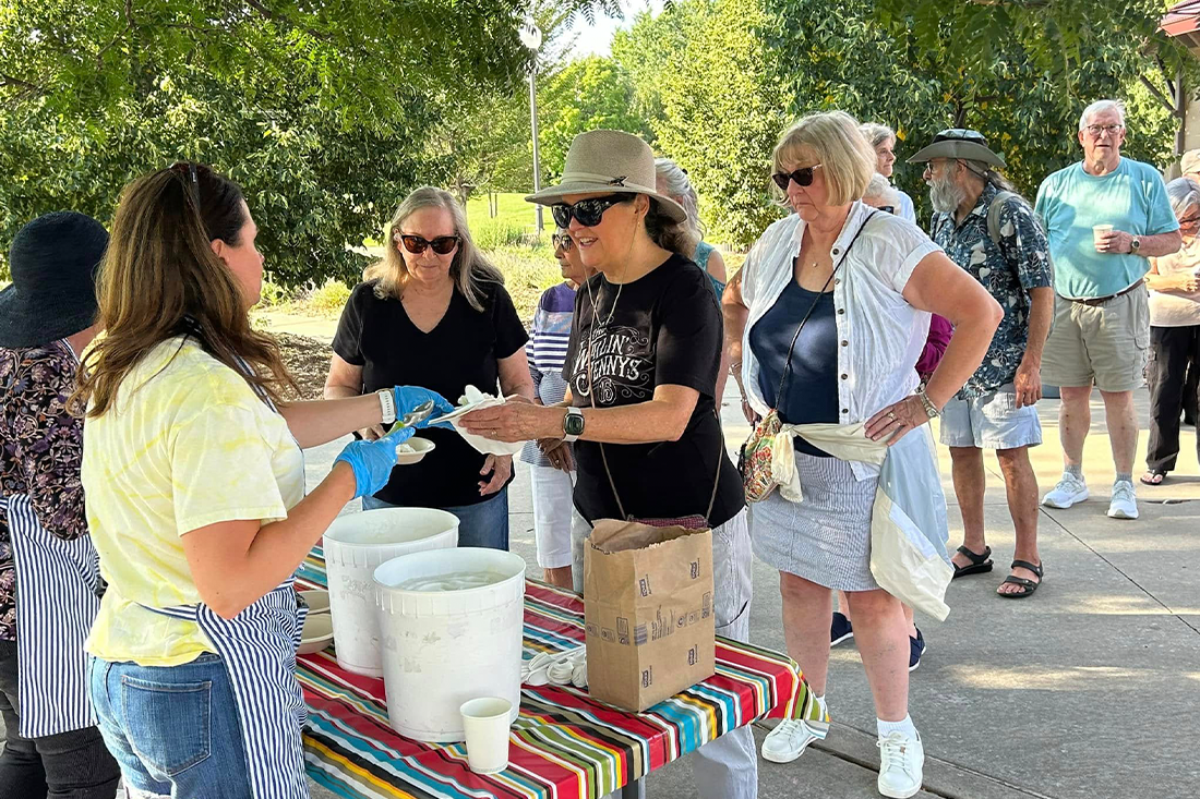 people at ice cream social