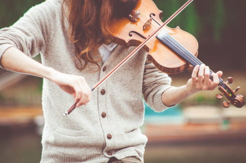 Girl playing fiddle