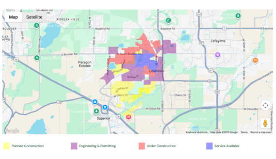 map of intrepid fiber project process in louisville by neighborhood