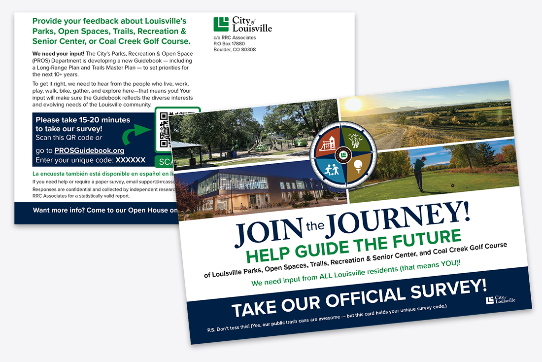 image of postcard with photos of parks, recreation, open space and golf