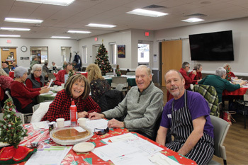 Seniors enjoying a holiday lunch 