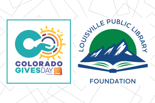 Logos for Colorado Gives Day and Louisville Public Library Foundation