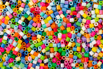 close up of colorful iron/melt perler beads