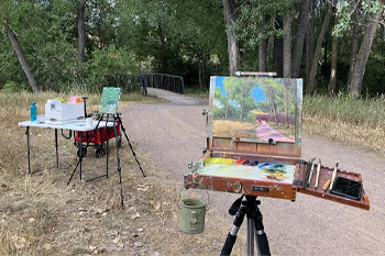 Painting supplies on Dutch Creek Open Space 