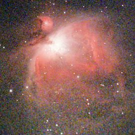 Orion Nebula from a Telescope