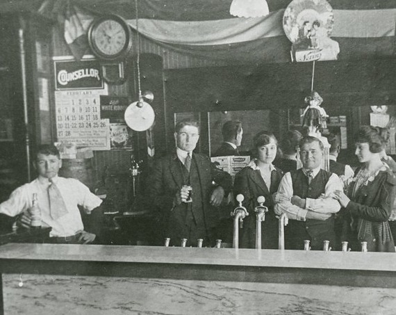 Historic photo of Celeste Romano in Celeste's alongside members of the Biella family