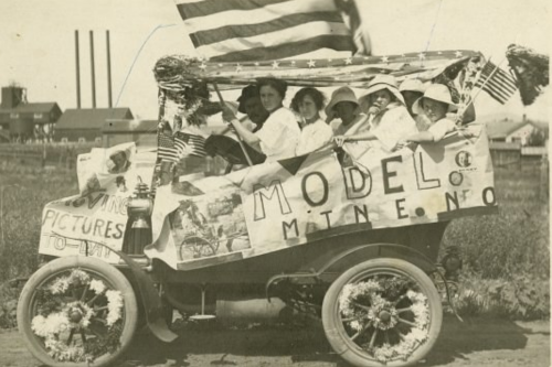 Historic Photo of a 4th of July Parade Float by the Model Moving Picture