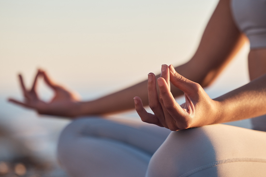Lady practicing meditation