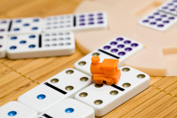 close up of dominos board game