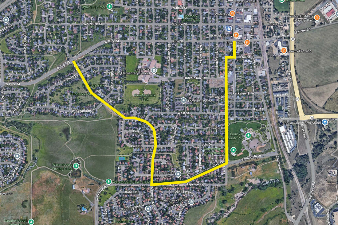 Pine Street Detour Map