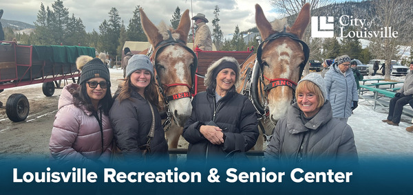 Senior E-News Banner with the seniors on a trip for a sleigh ride