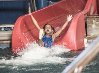 Girl on waterslide