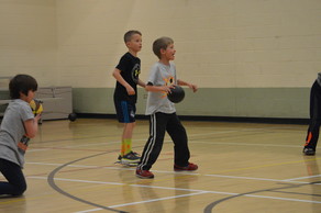 boys playing dodgeball