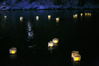 Wish lanterns on the Blue River