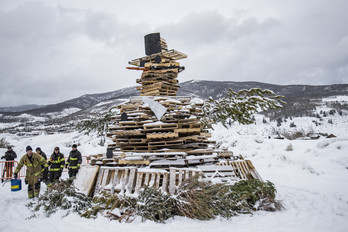 Burning Snowman bonfire