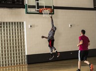 men playing basketball