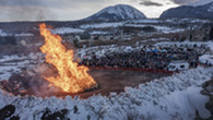 Aerial view of Burning Snowman fire
