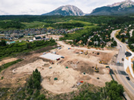 drone image of trent park construction site