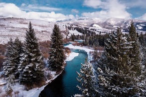 blue river in winter