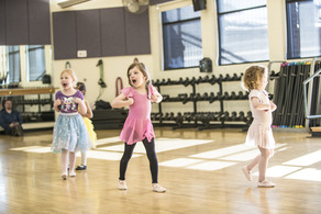 little girls dancing