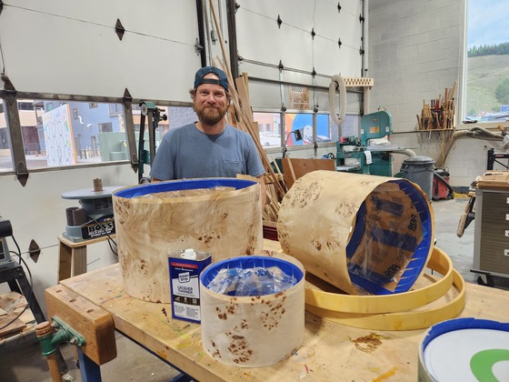 Nick and drums at the Art Spot 