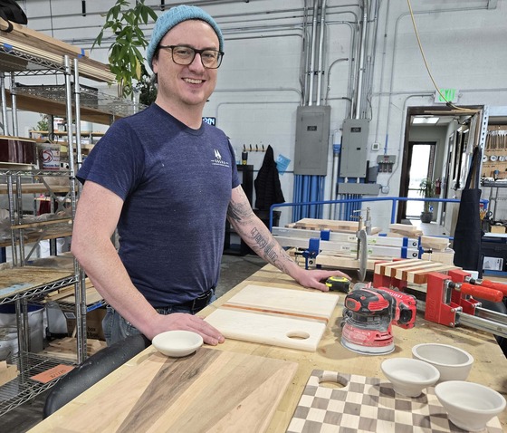 Trevor Stevens and his custom woodwork