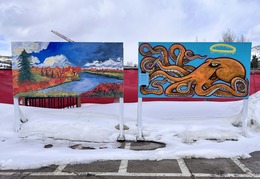 outdoor mural wall at the Art Spot