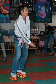 woman rollerskating