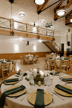 dinner setup inside the Silverthorne Pavilion