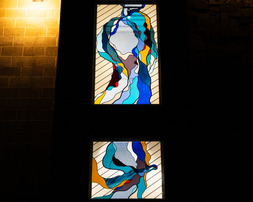 stained glass exhibit at the Silverthorne Performing Arts Center