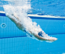 person diving into pool