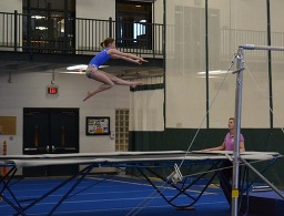 girl on trampoline