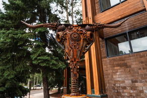 Alex Bond Recycled Metal Steer head sculpture