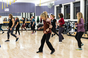 adults in zumba class