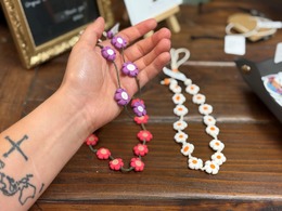 polymer clay flower necklaces