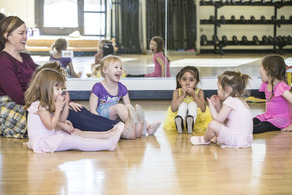 little girls in dance class