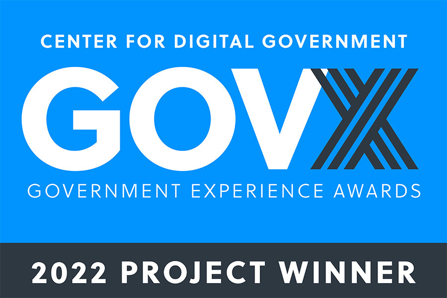 Center for Digital Government Experience Awards 2022 Project Winner