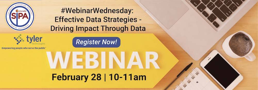 Webianr Wednesday February 28th at 10 am with Tyler Colorado on Effective Data Strategies