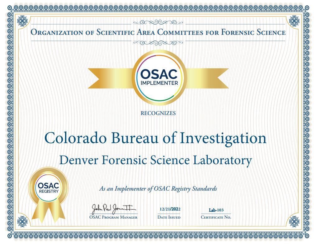 OSAC certificate